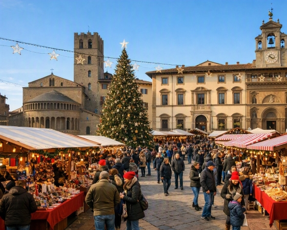 MERCATINI DI NATALE AREZZO, PIENZA, MONTEPULCIANO e SIENA: Toscana in festa Tour in bus