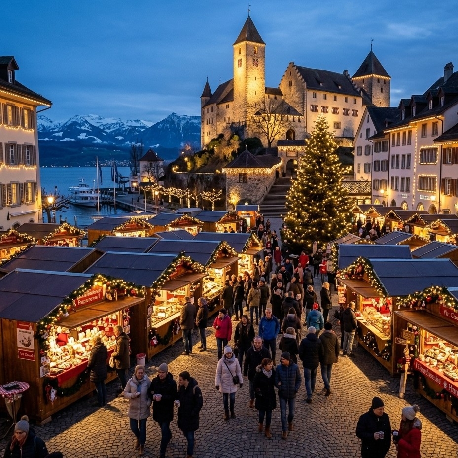 MERCATINI DI NATALE - RAPPERSWIL-JONA e EINSIEDELN: incanto tra lago e abbazia